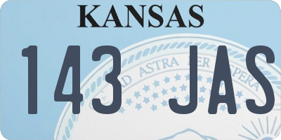 KS license plate 143JAS