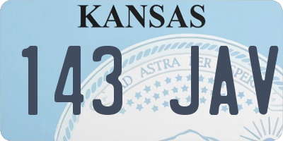 KS license plate 143JAV