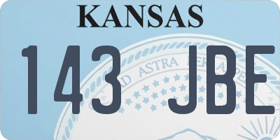 KS license plate 143JBE