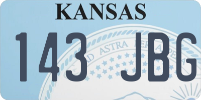 KS license plate 143JBG