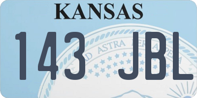 KS license plate 143JBL