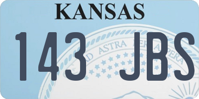 KS license plate 143JBS