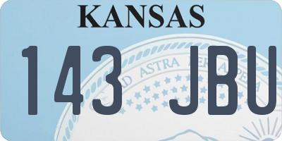 KS license plate 143JBU