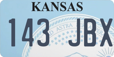 KS license plate 143JBX