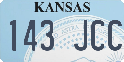 KS license plate 143JCC