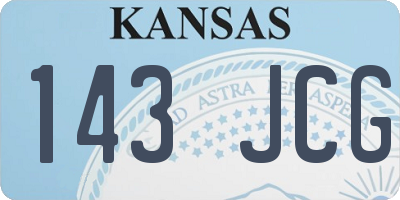 KS license plate 143JCG