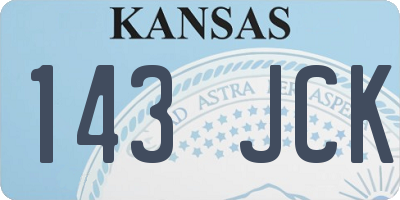 KS license plate 143JCK