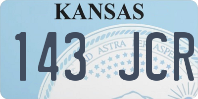 KS license plate 143JCR