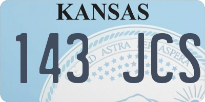 KS license plate 143JCS