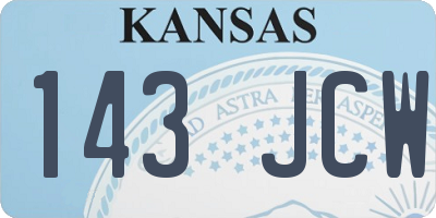 KS license plate 143JCW