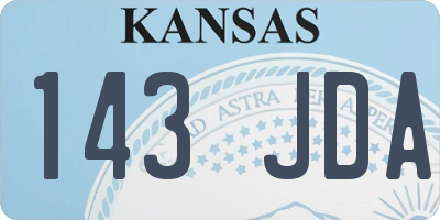 KS license plate 143JDA