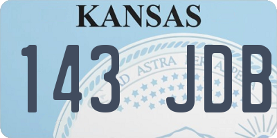 KS license plate 143JDB