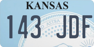 KS license plate 143JDF