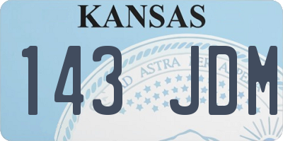 KS license plate 143JDM