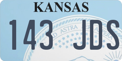KS license plate 143JDS
