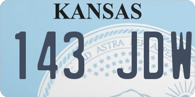 KS license plate 143JDW