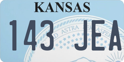 KS license plate 143JEA