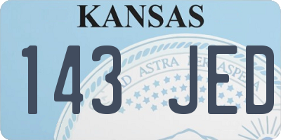 KS license plate 143JED