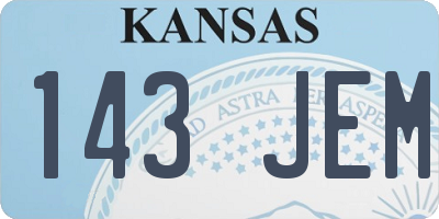 KS license plate 143JEM