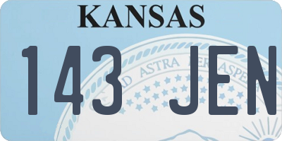 KS license plate 143JEN
