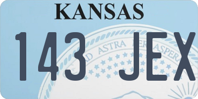 KS license plate 143JEX