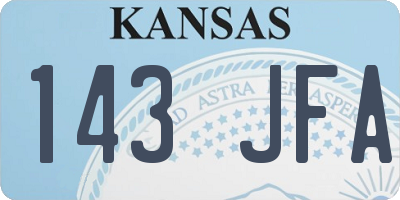 KS license plate 143JFA