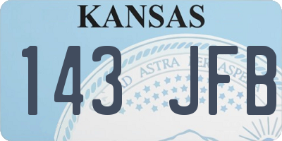 KS license plate 143JFB