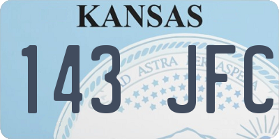 KS license plate 143JFC