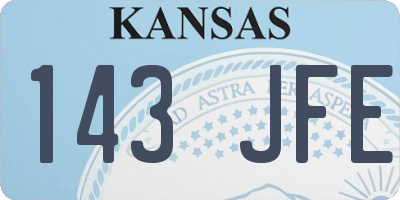 KS license plate 143JFE