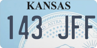 KS license plate 143JFF