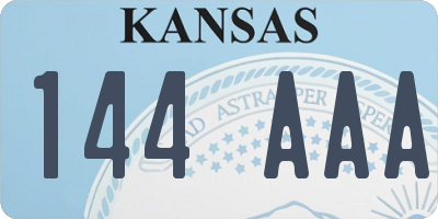 KS license plate 144AAA