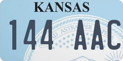 KS license plate 144AAC