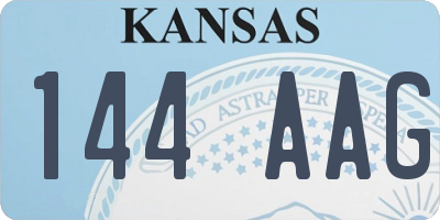 KS license plate 144AAG