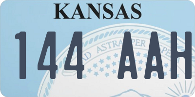 KS license plate 144AAH