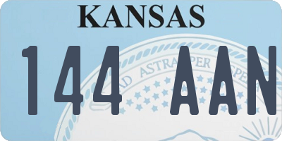 KS license plate 144AAN