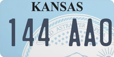 KS license plate 144AAO