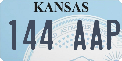 KS license plate 144AAP