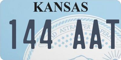 KS license plate 144AAT