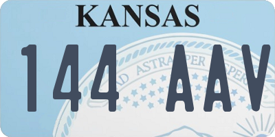 KS license plate 144AAV