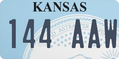 KS license plate 144AAW