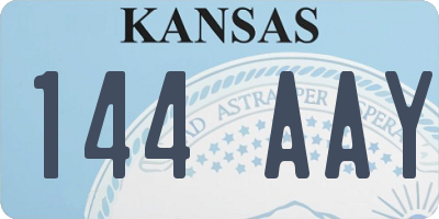KS license plate 144AAY