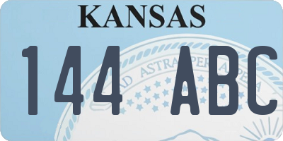 KS license plate 144ABC
