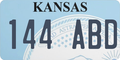 KS license plate 144ABD