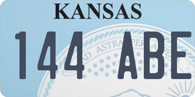 KS license plate 144ABE