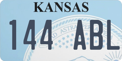 KS license plate 144ABL