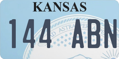 KS license plate 144ABN