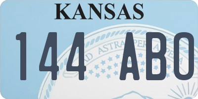 KS license plate 144ABO