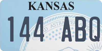 KS license plate 144ABQ