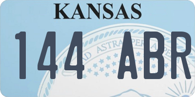 KS license plate 144ABR