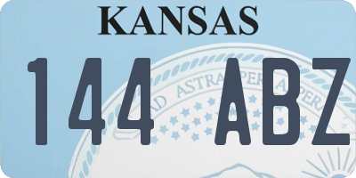 KS license plate 144ABZ
